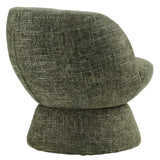 Trosa Chenille Fabric Upholstered Swivel Chair in Basil