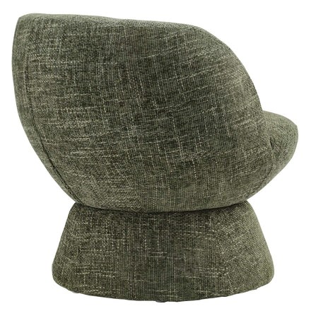 Vesta Chenille Fabric Upholstered Swivel Chair in Basil