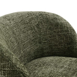 Trosa Chenille Fabric Upholstered Swivel Chair in Basil