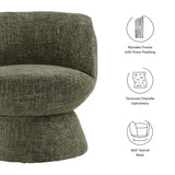 Trosa Chenille Fabric Upholstered Swivel Chair in Basil