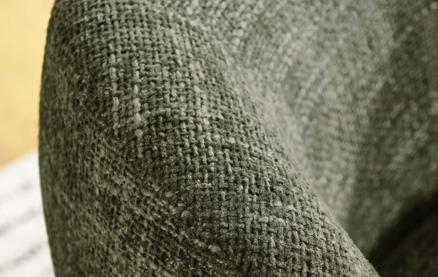 Trosa Chenille Fabric Upholstered Swivel Chair in Basil