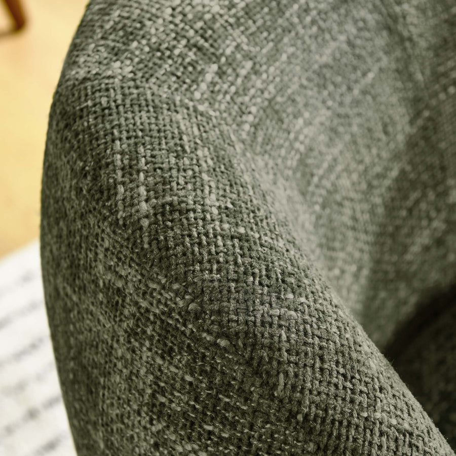 Trosa Chenille Fabric Upholstered Swivel Chair in Basil