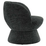 Trosa Chenille Fabric Upholstered Swivel Chair in Carbon Black