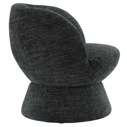 Vesta Chenille Fabric Upholstered Swivel Chair in Carbon Black