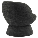 Trosa Chenille Fabric Upholstered Swivel Chair in Carbon Black