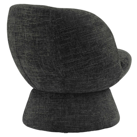 Vesta Chenille Fabric Upholstered Swivel Chair in Carbon Black