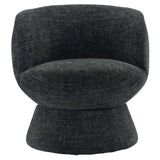 Trosa Chenille Fabric Upholstered Swivel Chair in Carbon Black