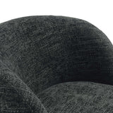 Trosa Chenille Fabric Upholstered Swivel Chair in Carbon Black