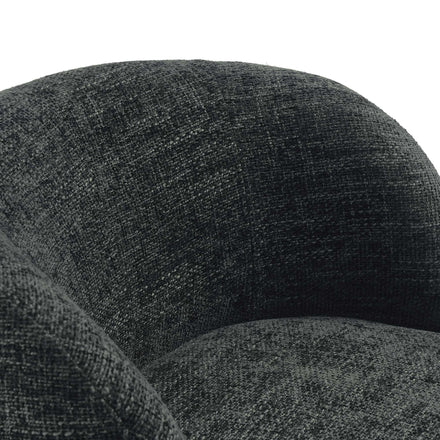 Vesta Chenille Fabric Upholstered Swivel Chair in Carbon Black