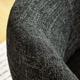 Trosa Chenille Fabric Upholstered Swivel Chair in Carbon Black