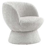 Trosa Chenille Fabric Upholstered Swivel Chair in Dove Gray