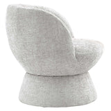 Trosa Chenille Fabric Upholstered Swivel Chair in Dove Gray