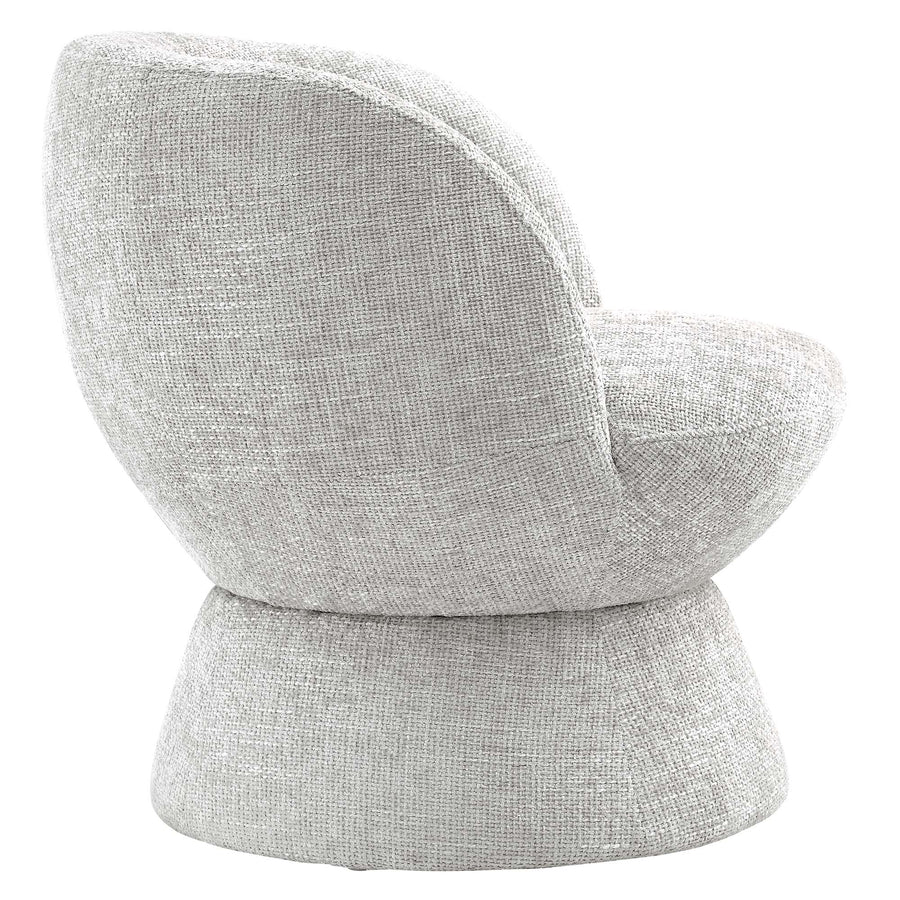 Trosa Chenille Fabric Upholstered Swivel Chair in Dove Gray