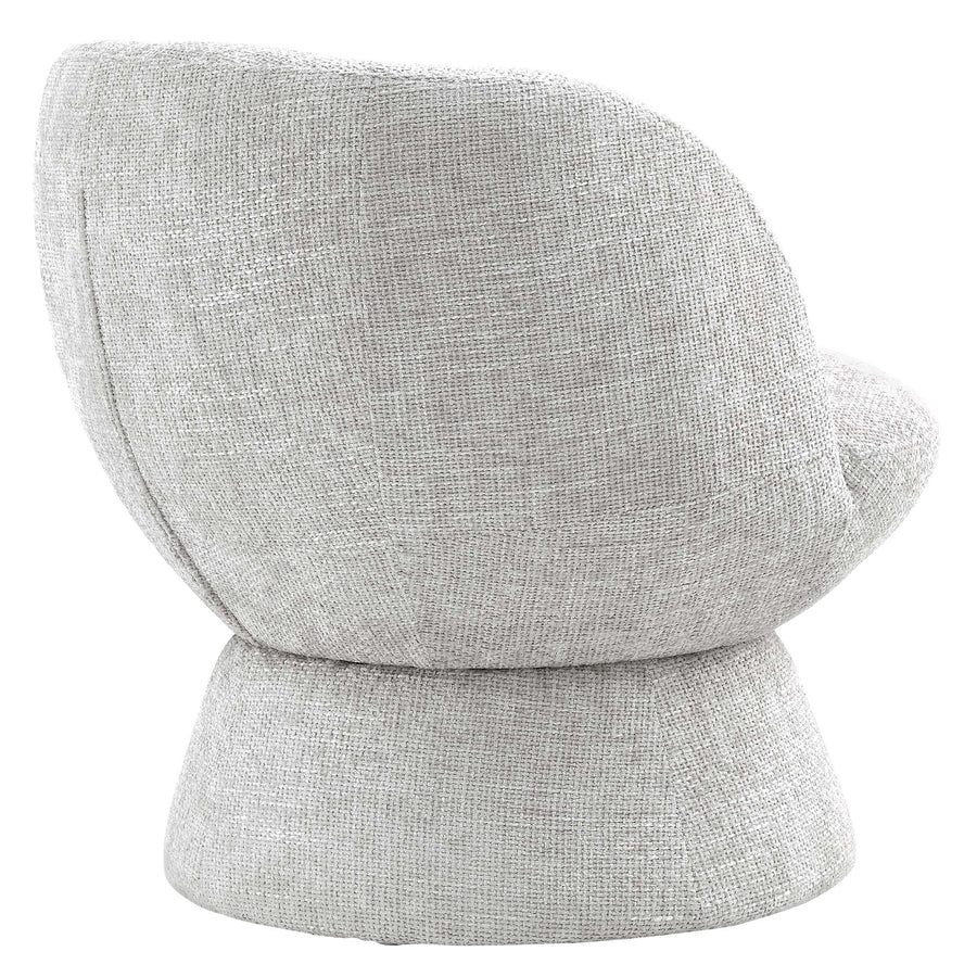 Trosa Chenille Fabric Upholstered Swivel Chair in Dove Gray