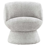 Trosa Chenille Fabric Upholstered Swivel Chair in Dove Gray