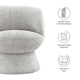 Trosa Chenille Fabric Upholstered Swivel Chair in Dove Gray