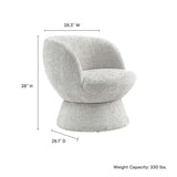 Trosa Chenille Fabric Upholstered Swivel Chair in Dove Gray