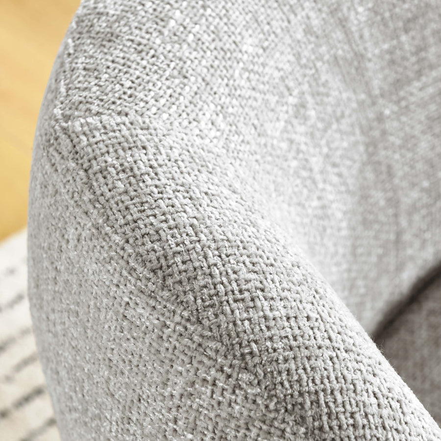 Trosa Chenille Fabric Upholstered Swivel Chair in Dove Gray