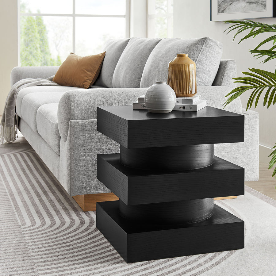 Balestrand Totem End Table in Black