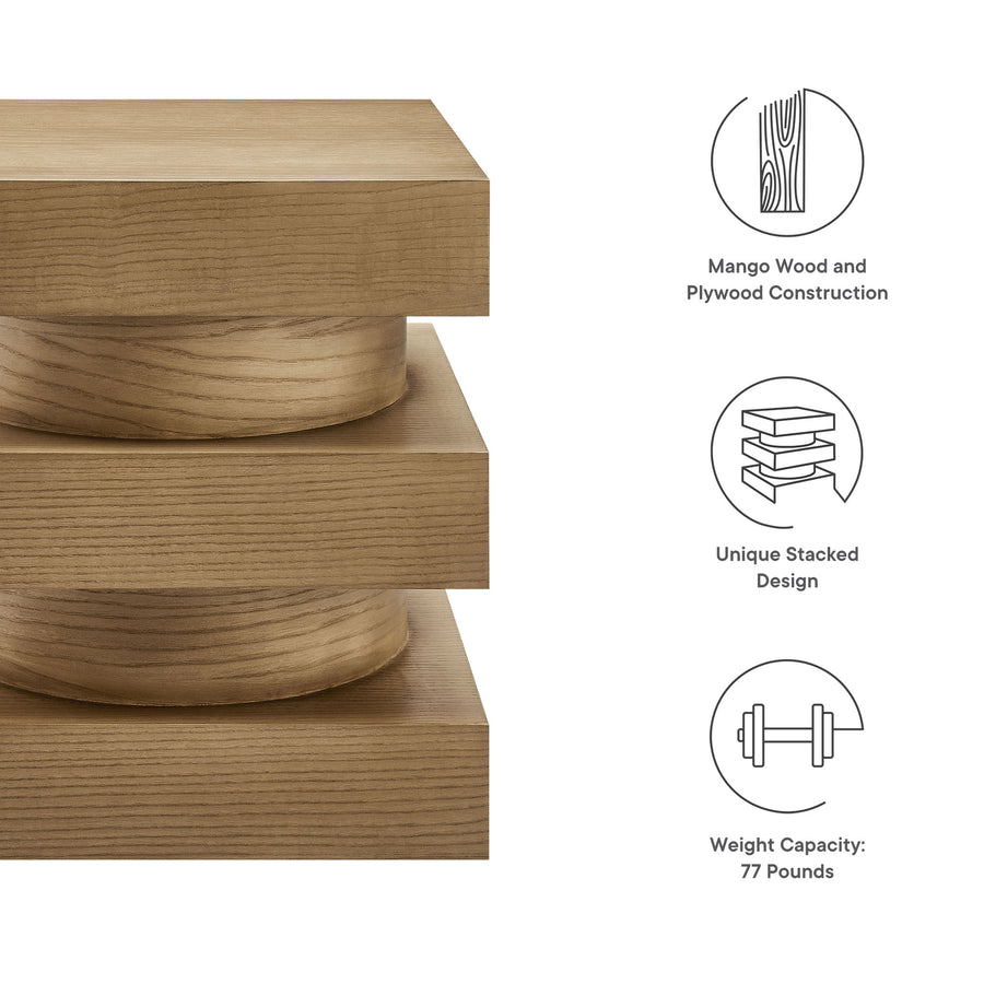 Balestrand Totem End Table in Caramel Ash