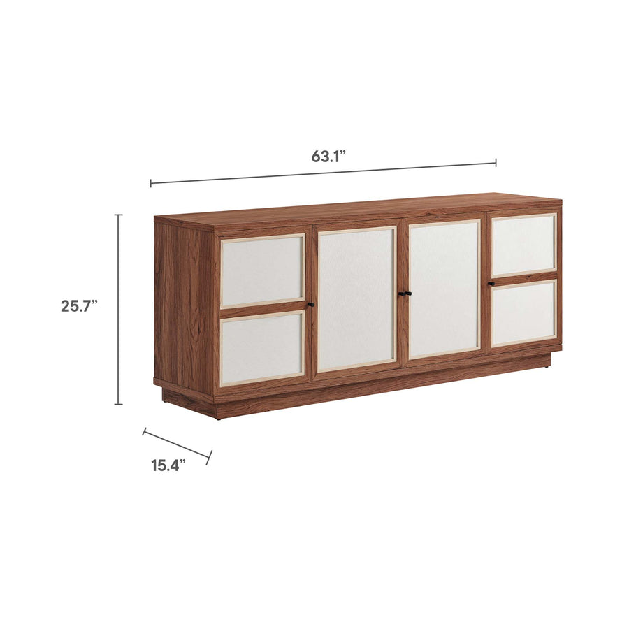 Sorrel 63" Wood Grain TV Console in Walnut