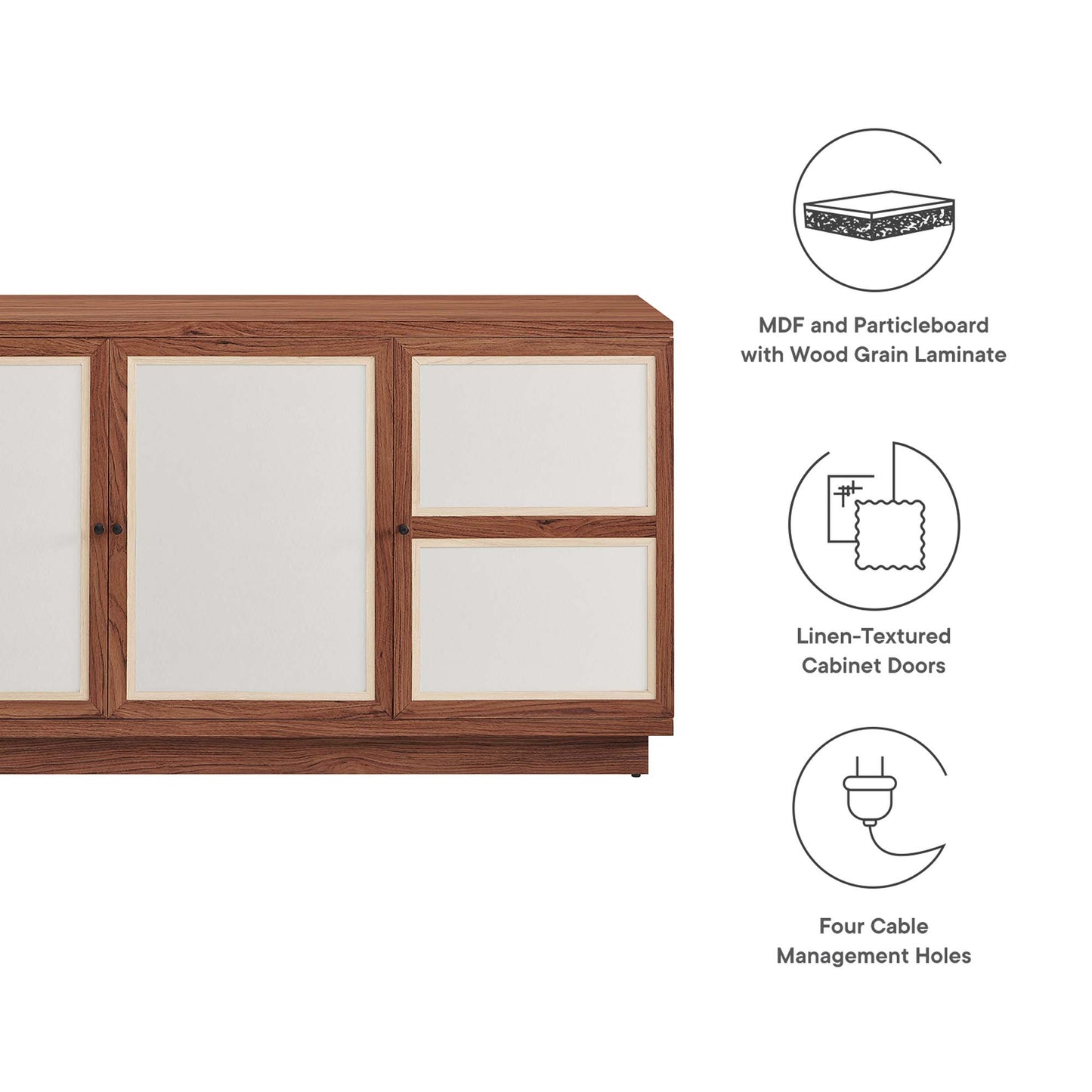 Capri 63" Wood Grain TV Console by Furniture For America