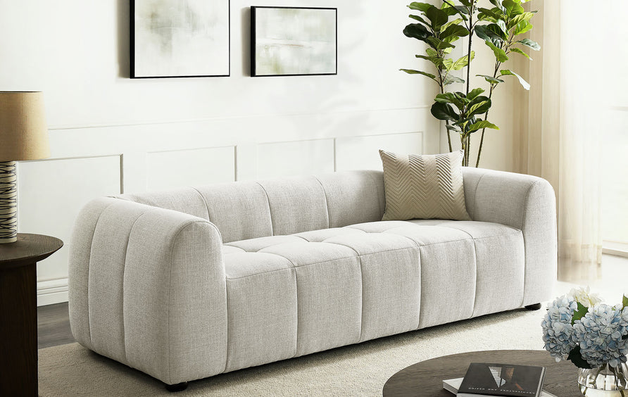 Anvil Upholstered Fabric Sofa in Linen