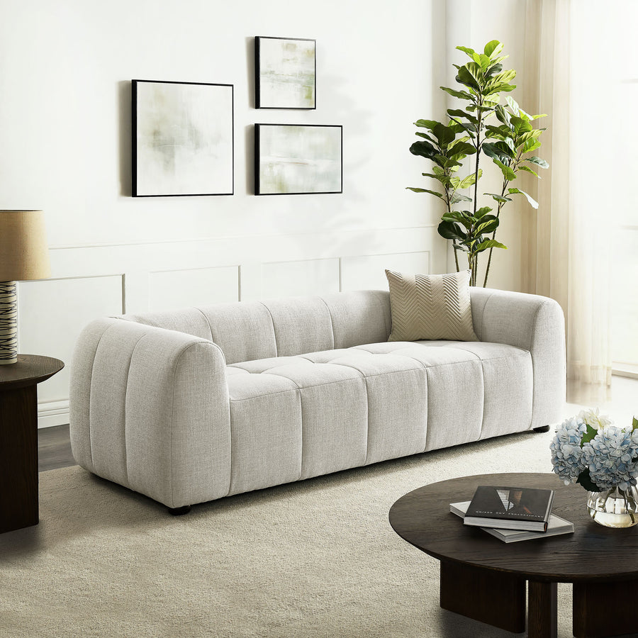 Anvil Upholstered Fabric Sofa in Linen