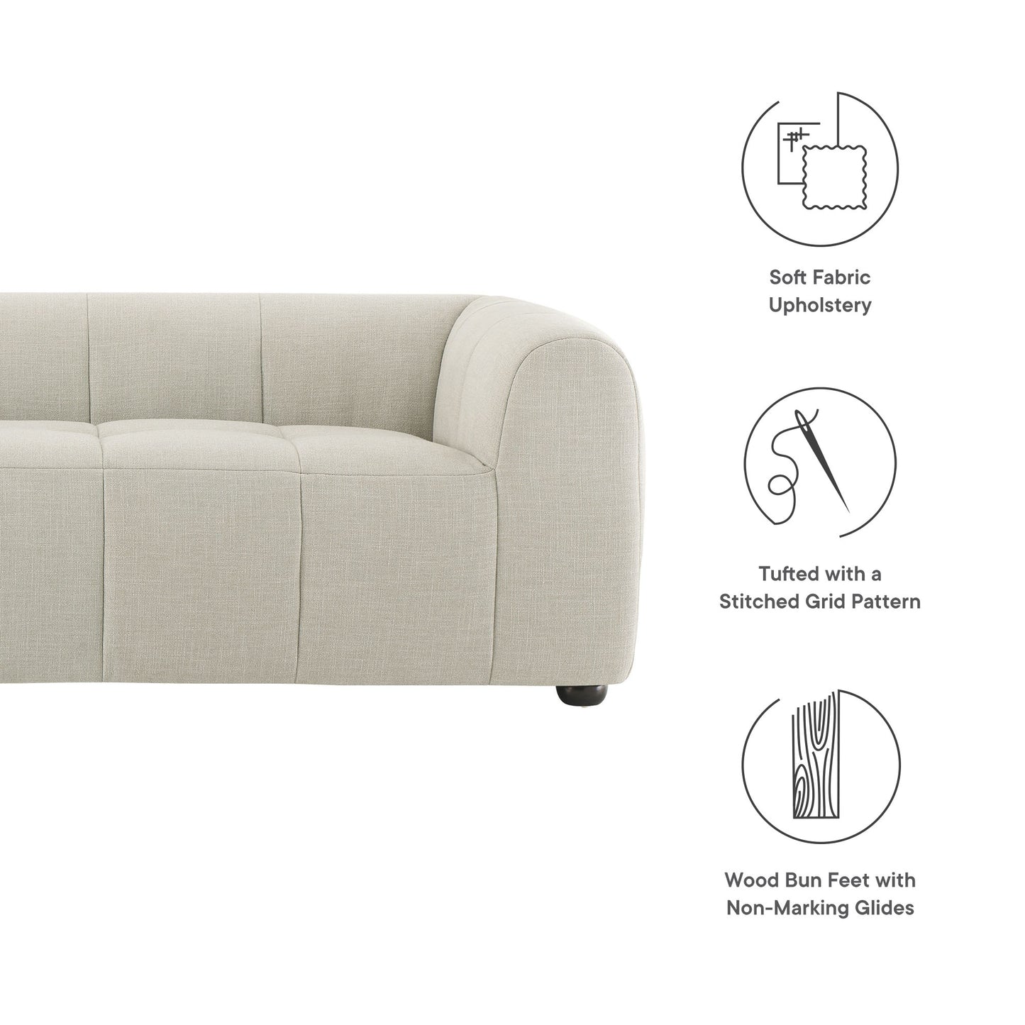 Liana Upholstered Fabric Sofa by Furniture For America