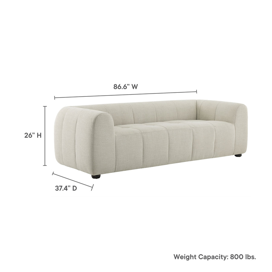 Anvil Upholstered Fabric Sofa in Linen