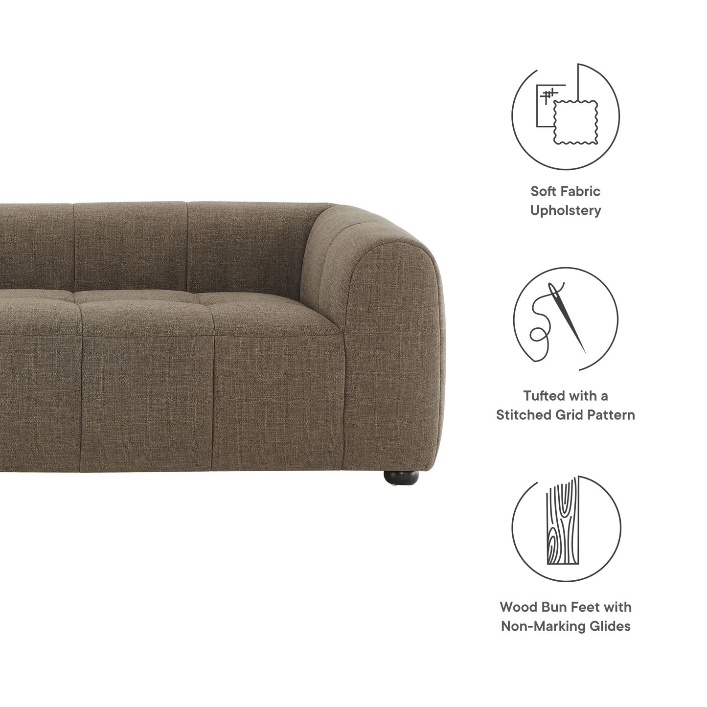 Liana Upholstered Fabric Sofa by Furniture For America