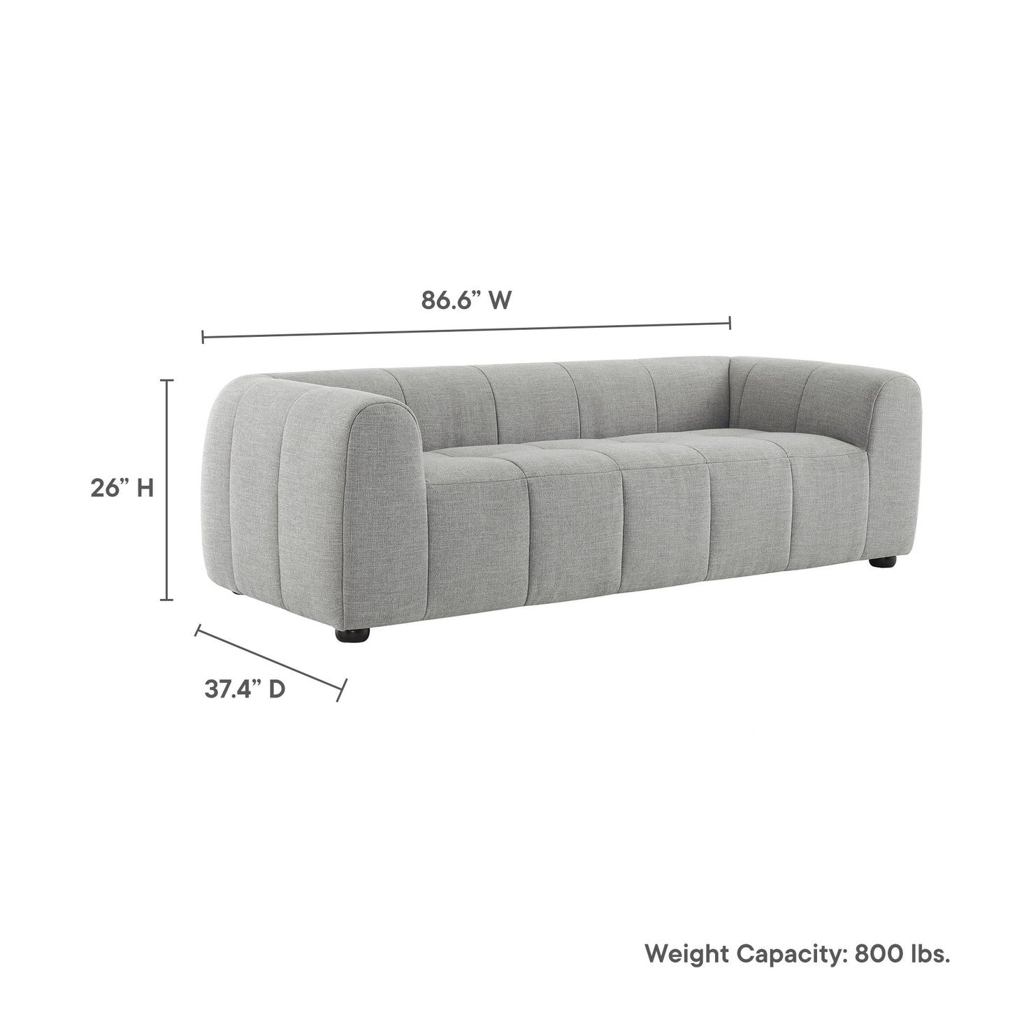 Liana Upholstered Fabric Sofa by Furniture For America