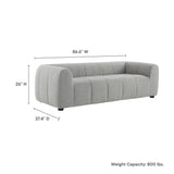 Anvil Upholstered Fabric Sofa in Pewter