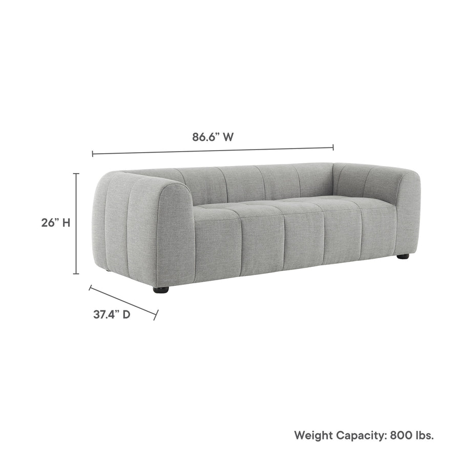 Anvil Upholstered Fabric Sofa in Pewter