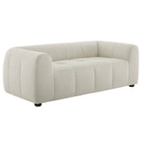 Anvil Upholstered Fabric Loveseat in Linen
