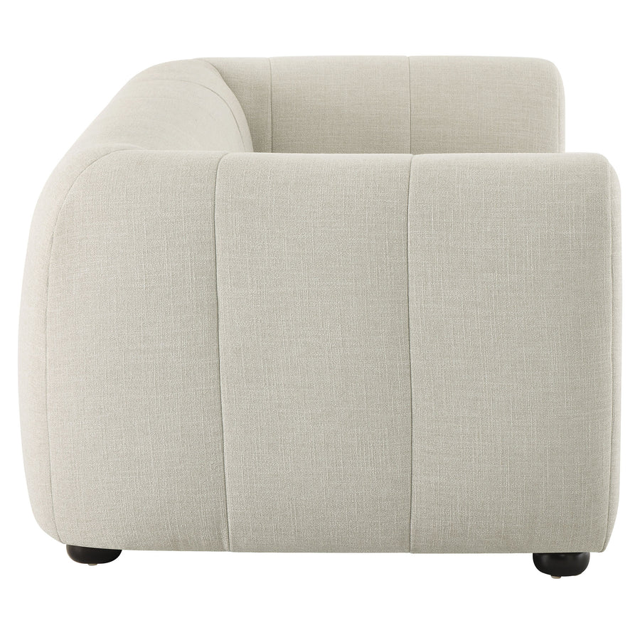 Anvil Upholstered Fabric Loveseat in Linen