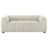 Anvil Upholstered Fabric Loveseat in Linen