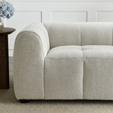 Anvil Upholstered Fabric Loveseat in Linen