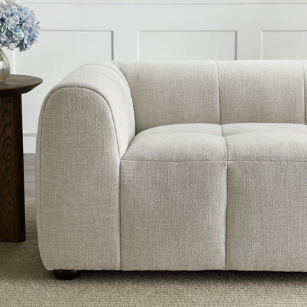 Liana Upholstered Fabric Loveseat in Linen