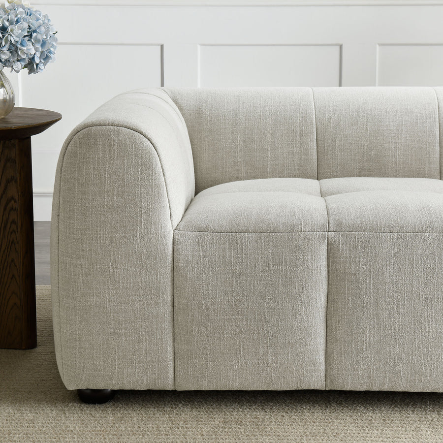 Anvil Upholstered Fabric Loveseat in Linen