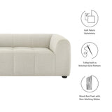 Anvil Upholstered Fabric Loveseat in Linen