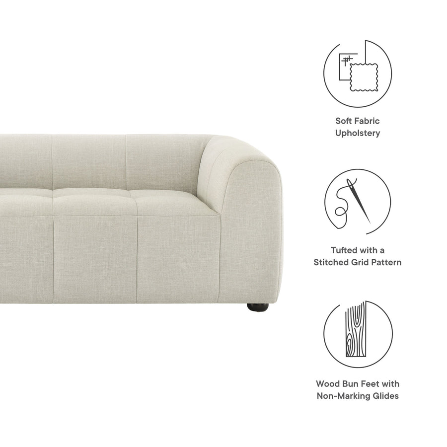 Anvil Upholstered Fabric Loveseat in Linen