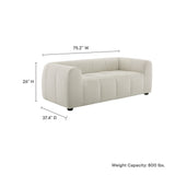 Anvil Upholstered Fabric Loveseat in Linen