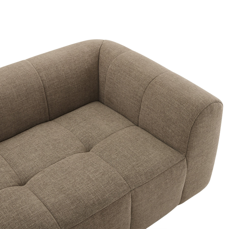 Anvil Upholstered Fabric Loveseat in Mocha