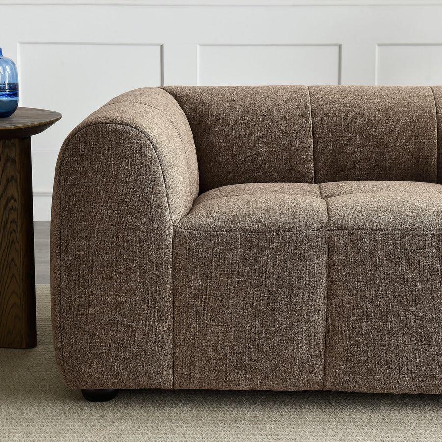 Anvil Upholstered Fabric Loveseat in Mocha
