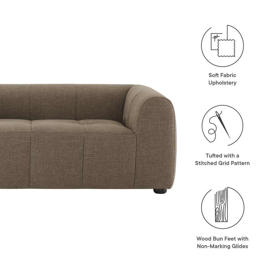 Anvil Upholstered Fabric Loveseat in Mocha