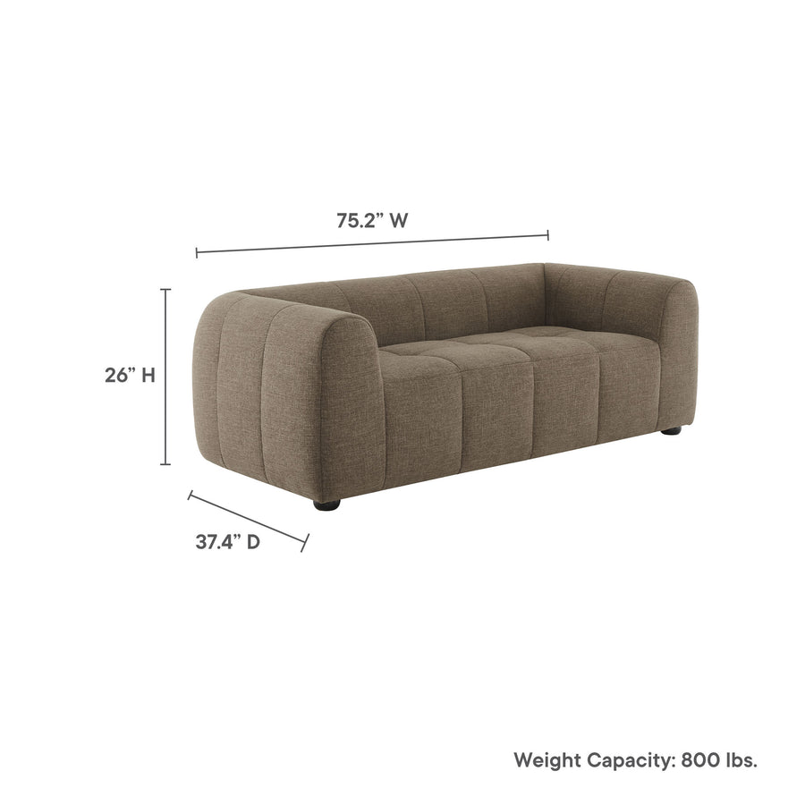 Anvil Upholstered Fabric Loveseat in Mocha