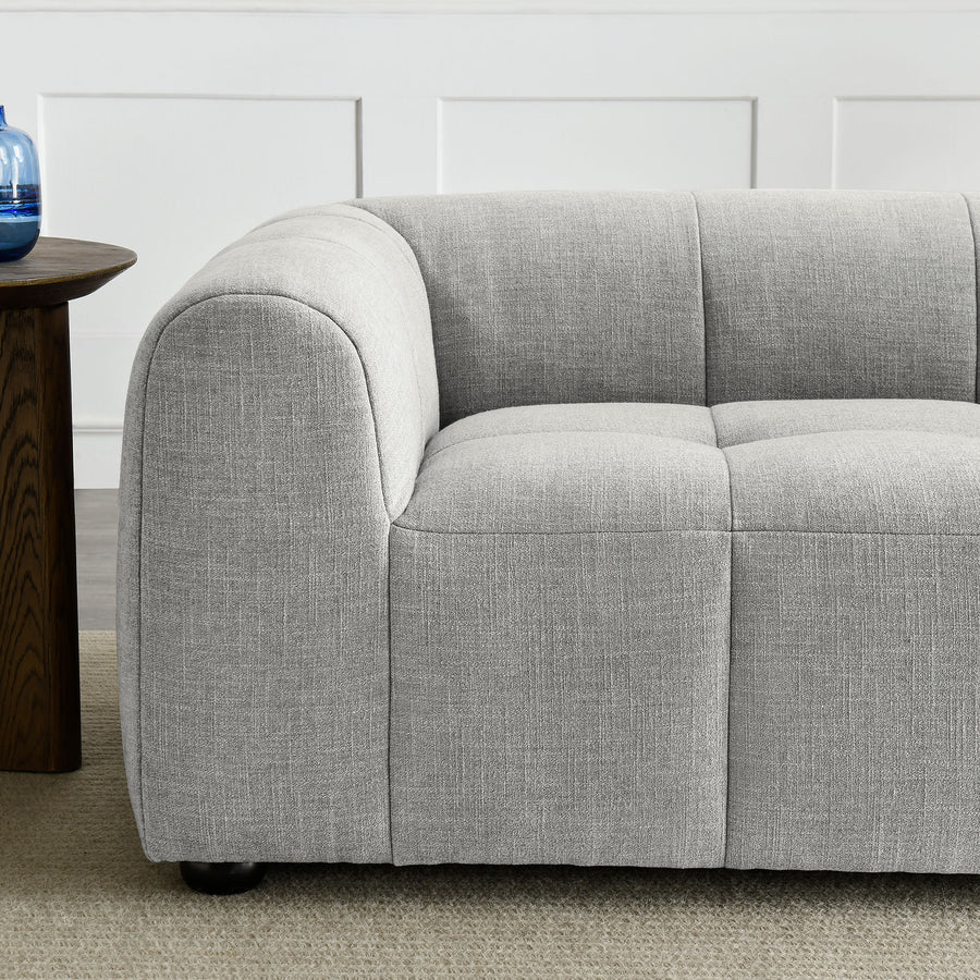Anvil Upholstered Fabric Loveseat in Pewter