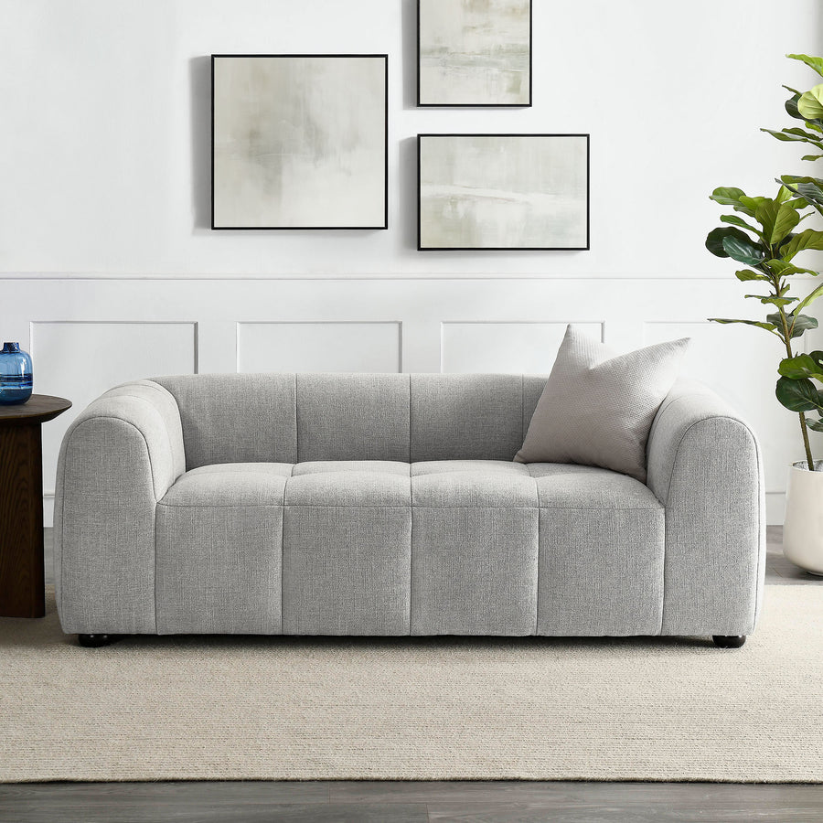 Anvil Upholstered Fabric Loveseat in Pewter
