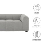Anvil Upholstered Fabric Loveseat in Pewter
